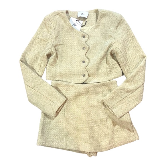 yllw Dresses & Skirts - Yellow the Label YLLW Tweed Blazer Suit Set 2 Piece Sz M NEW
